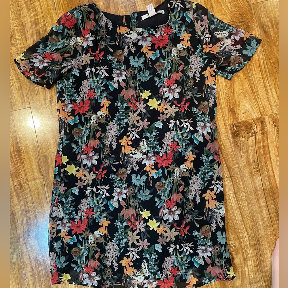 Forever 21 Floral and Black Mini Dress